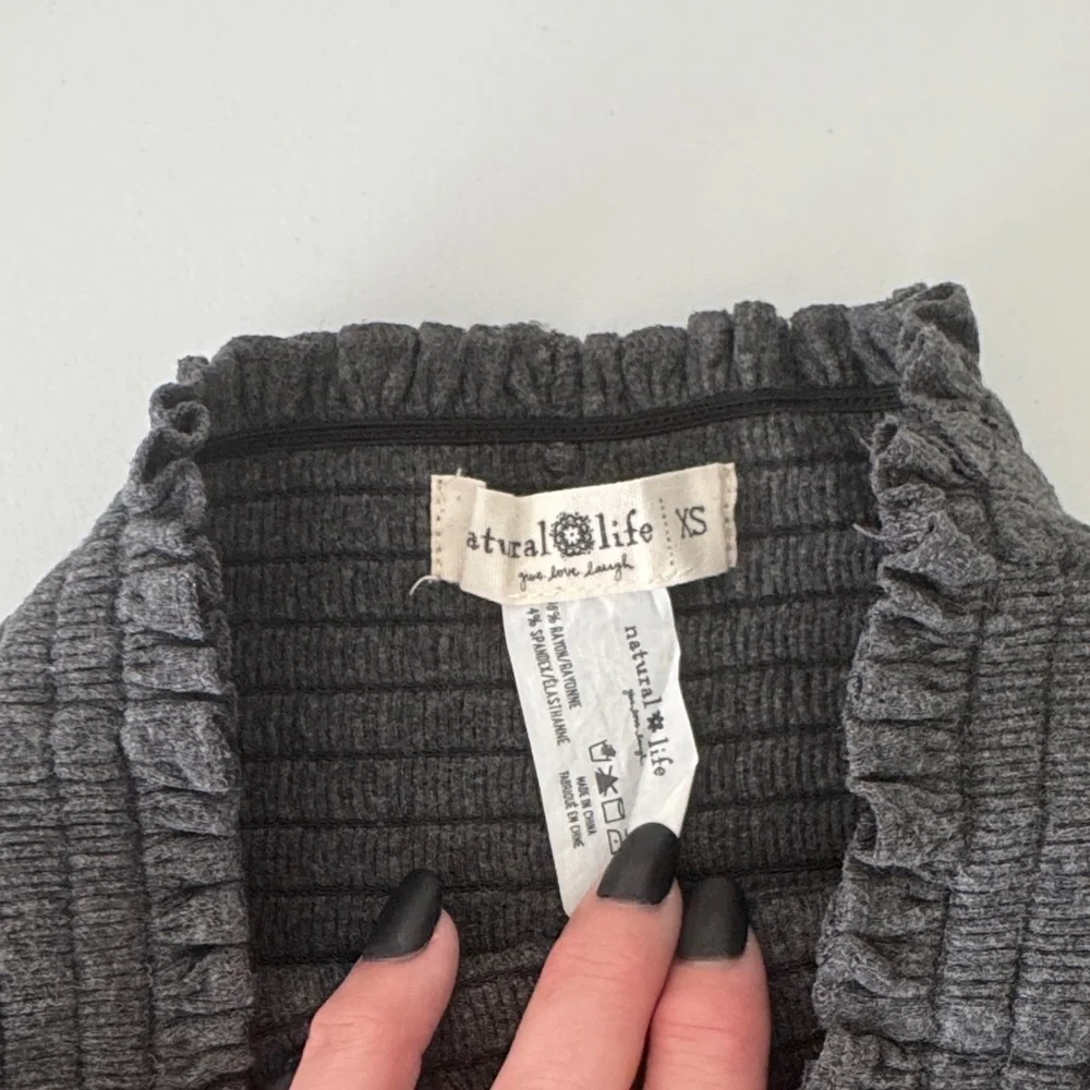 NATURAL LIFE Charcoal Ruffle Shorts